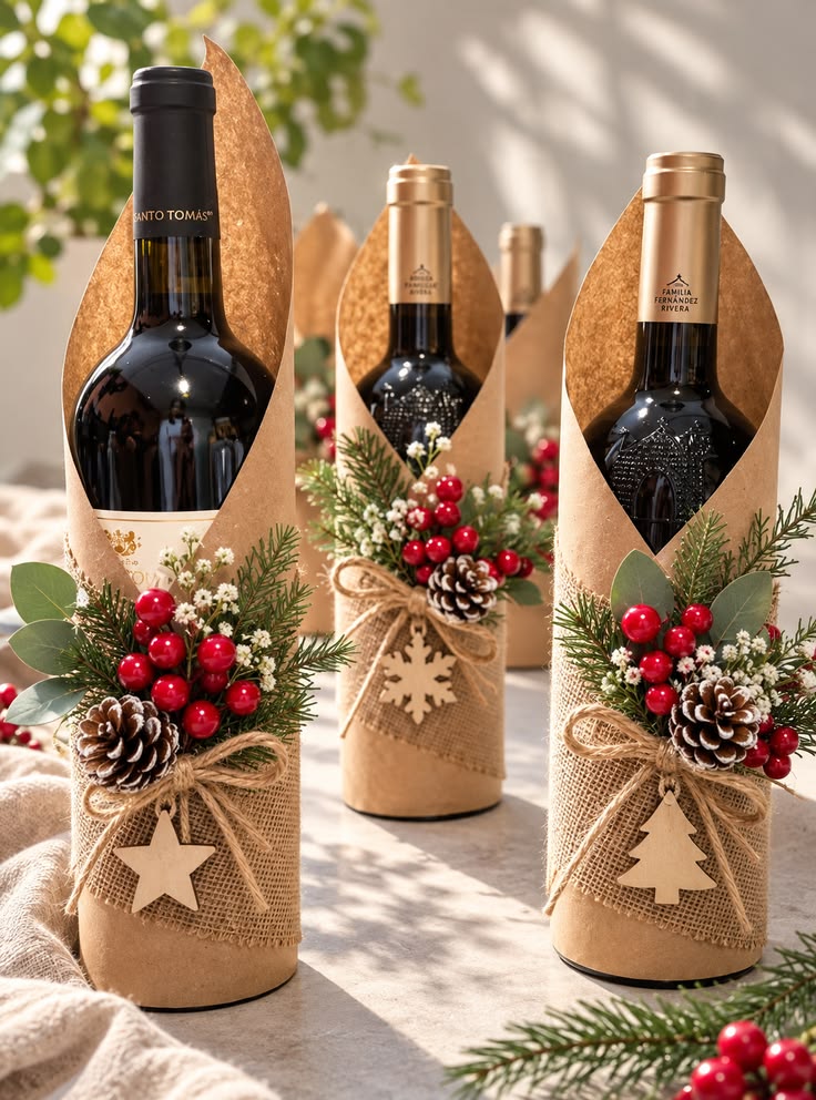 Garrafa de Vinho com Embalagem Natalina – Phoenix Personalizados